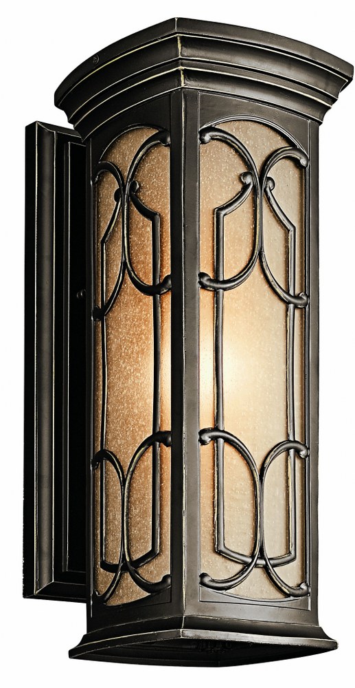 Textured Black 1 Light LED 17 Watts Kichler 49624BKTLED Amber Valley Outdoor Wall Sconce 